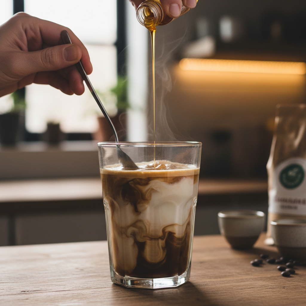 Ordering Irish Americano with Oat Milk