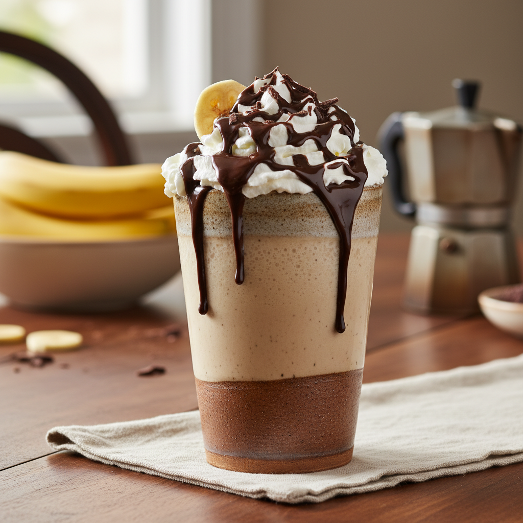 Finished Banana Mocha Smoothie served