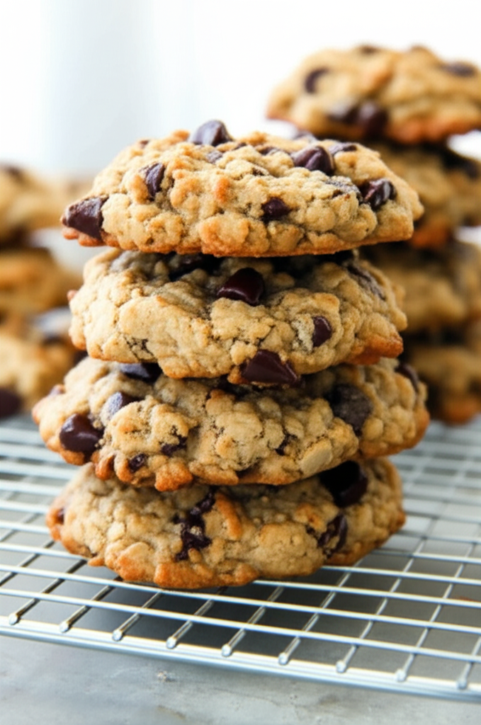 Banana oatmeal cookies on a plate