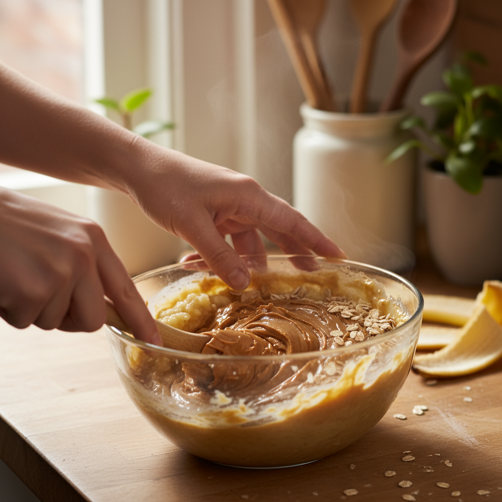 Mixing wet ingredients for the bars