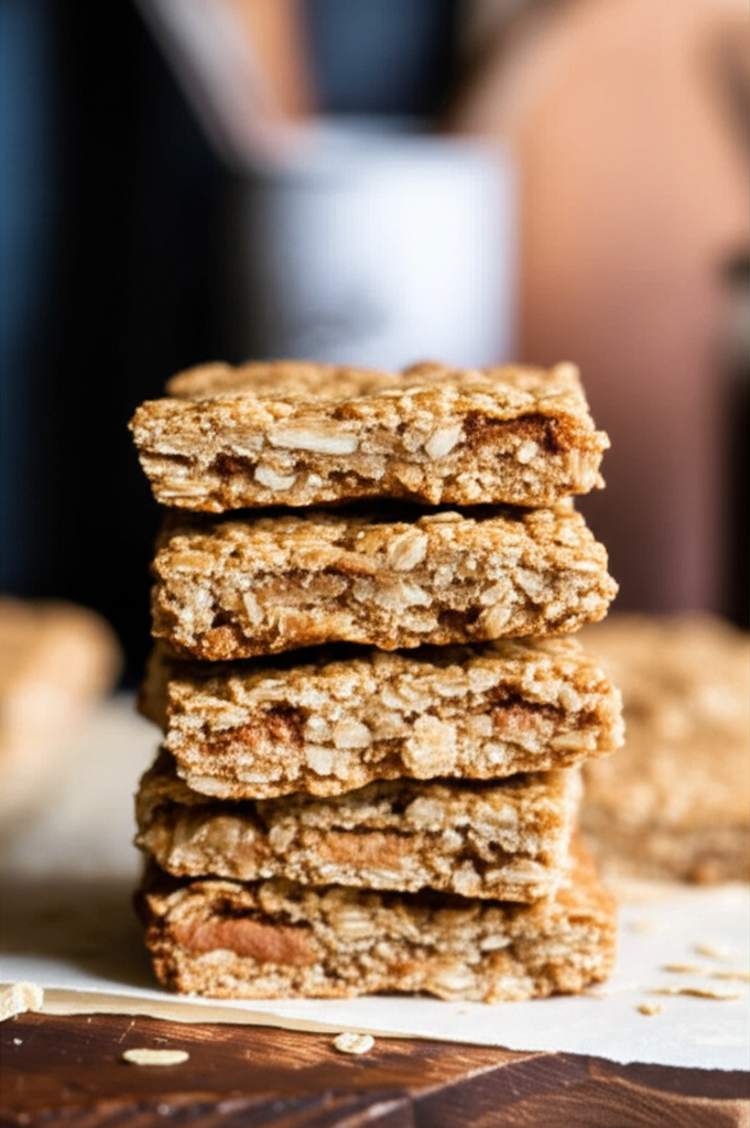 Banana Peanut Butter Oatmeal Bars on a plate