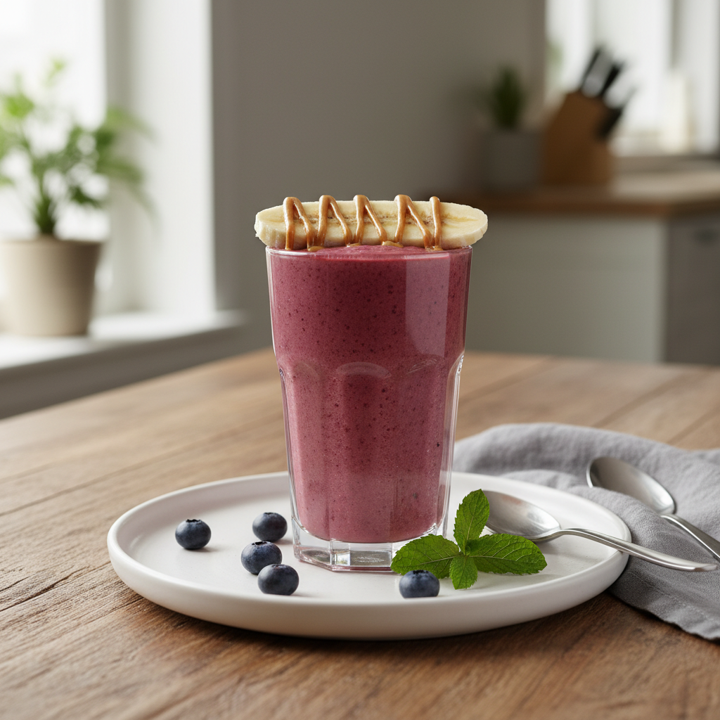 Stored Banana Protein Coffee Smoothie in a jar