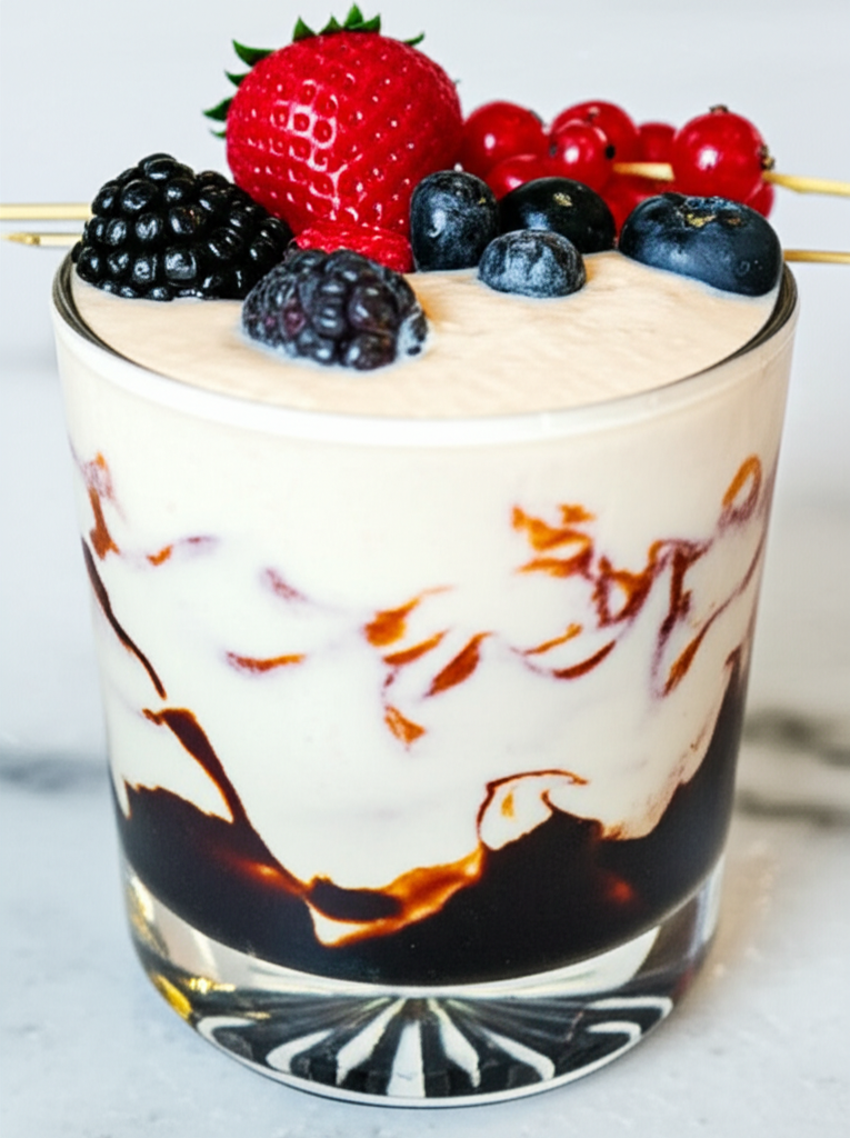 Berry White Russian cocktail overview