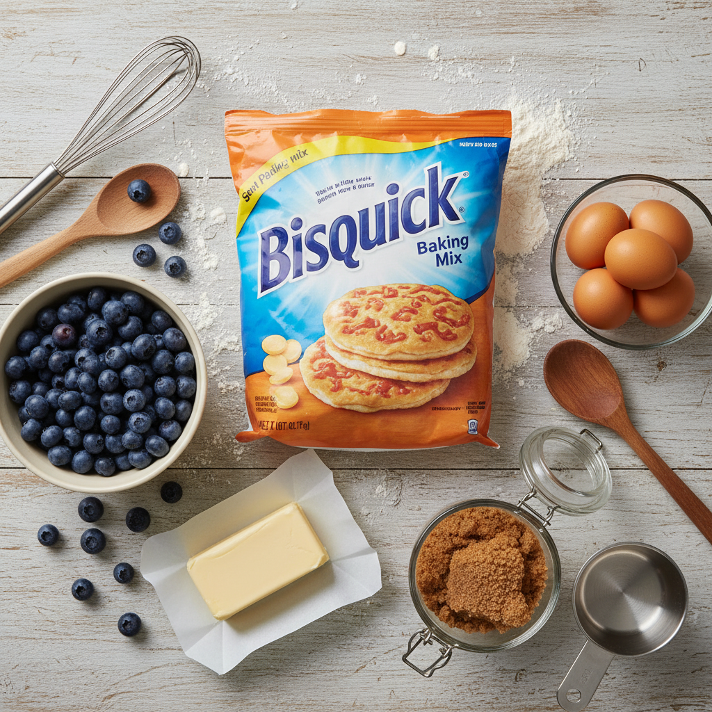 Ingredients for Blueberry Coffee Cake and Streusel