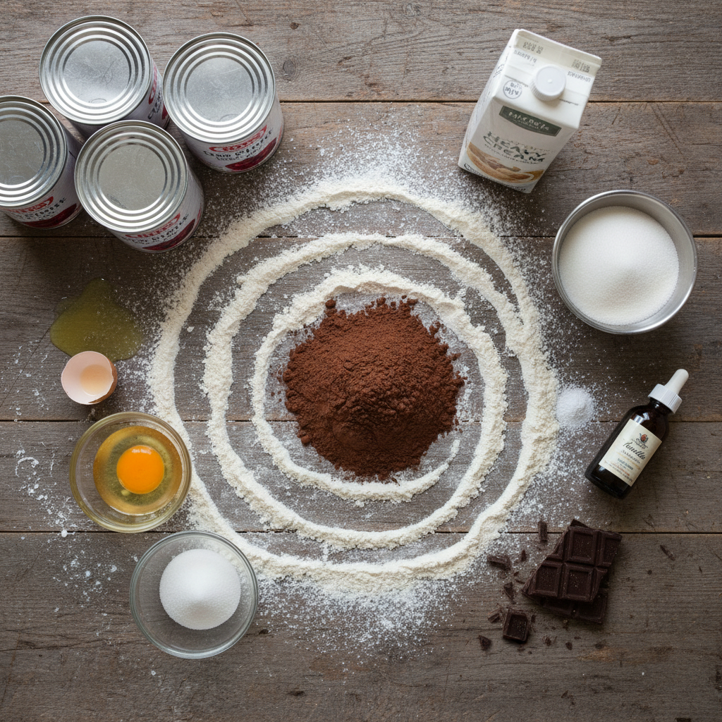 Ingredients and equipment for Black Forest Trifle