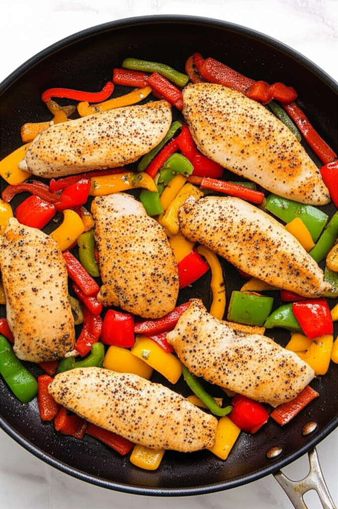 Black pepper chicken dish on plate