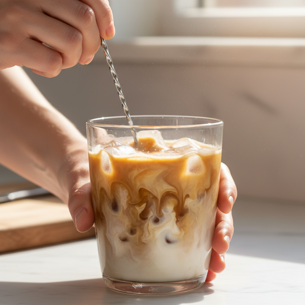 Iced coffee with skinnylicious flavor