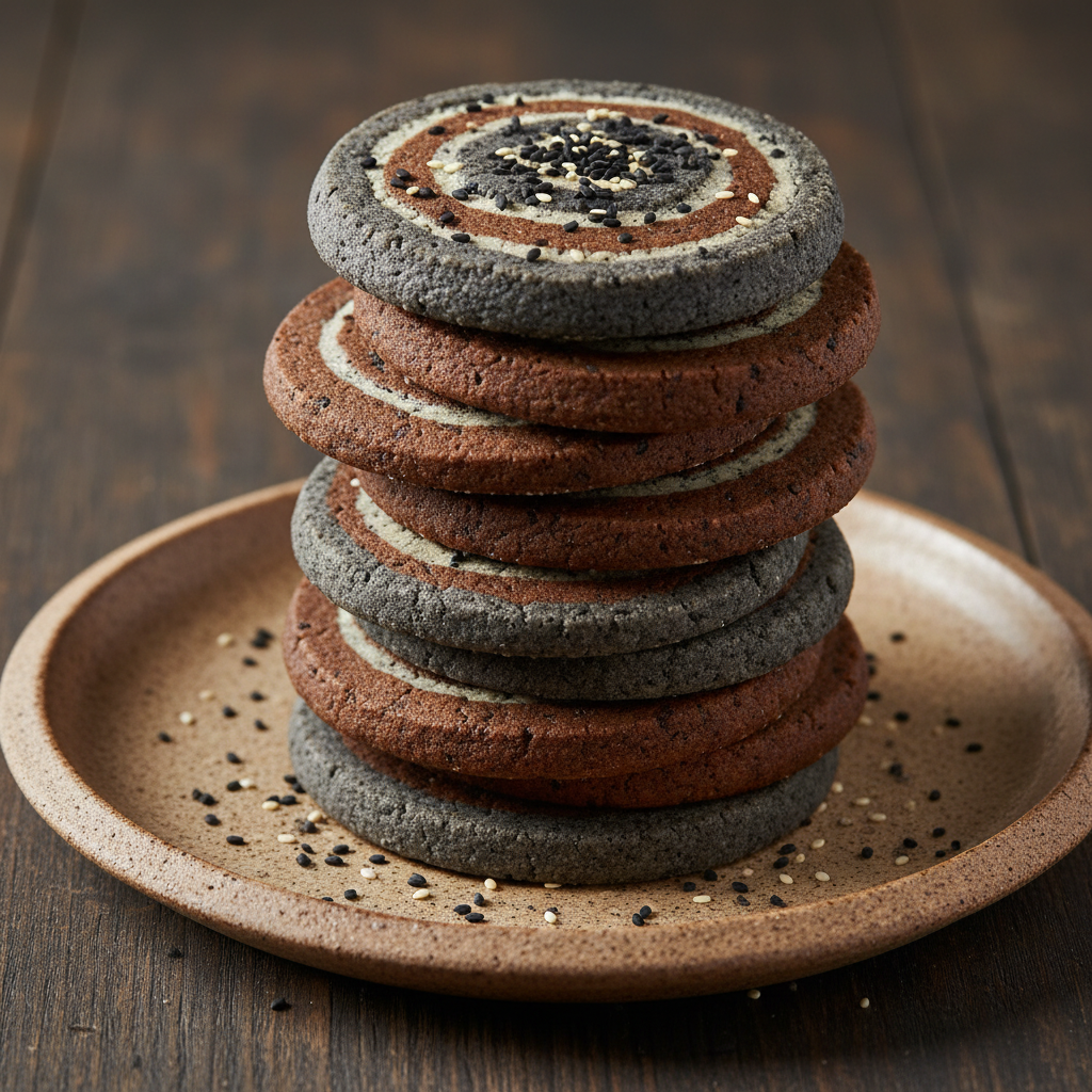 Cooling freshly baked pinwheel cookies