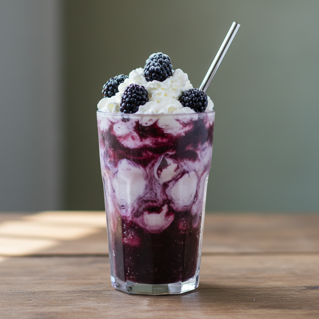 Blackout Berry Dirty Soda ready to serve