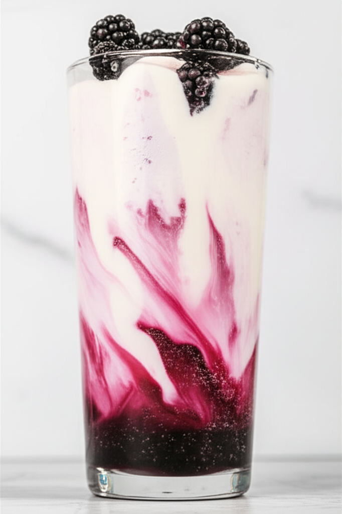 Blackout Berry Dirty Soda drink in a glass
