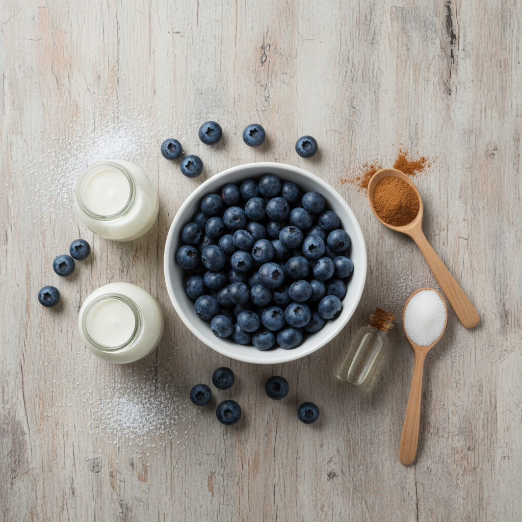 Ingredients and Tools for Blueberry Cobbler Coffee Creamer
