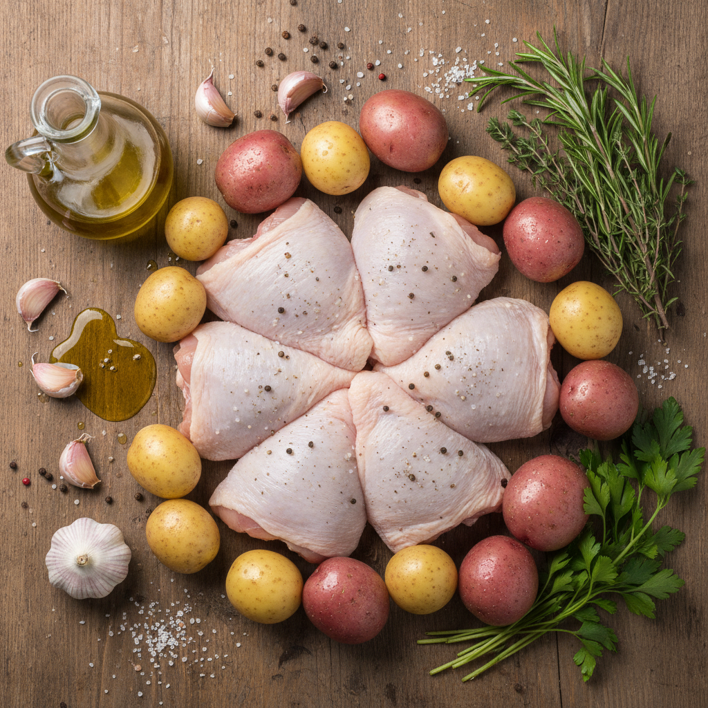 Ingredients for Bobby Flay's chicken thighs