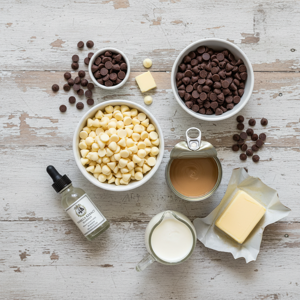 Ingredients for Boston Cream Pie Fudge