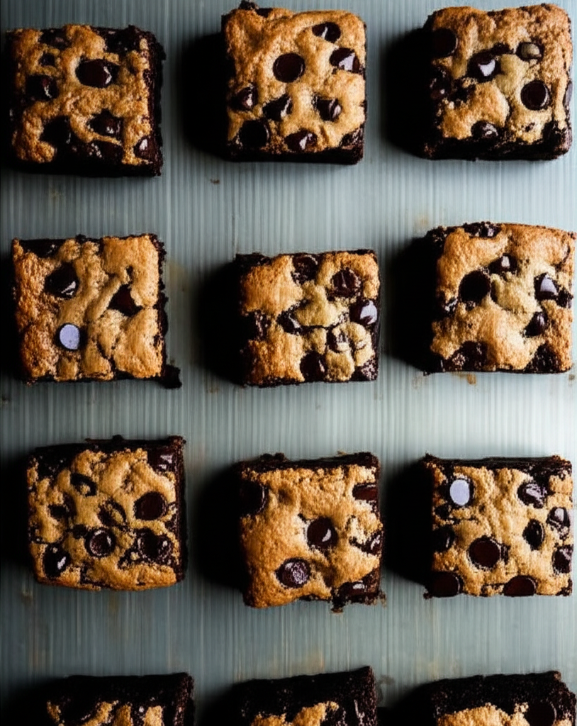 Brookies: fudgy brown butter brownies and chewy chocolate chip cookies