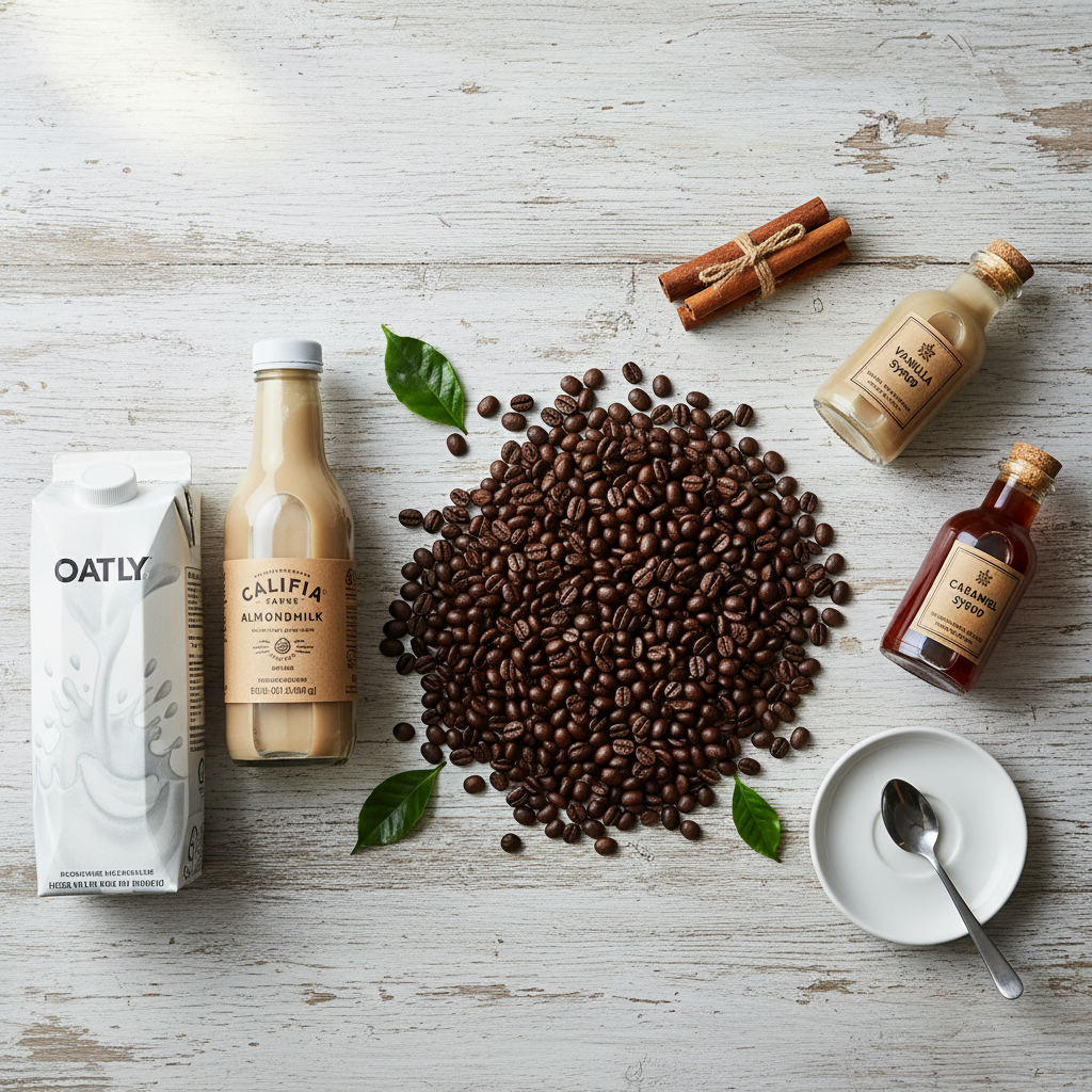 Selection of vegan Dutch Bros drinks