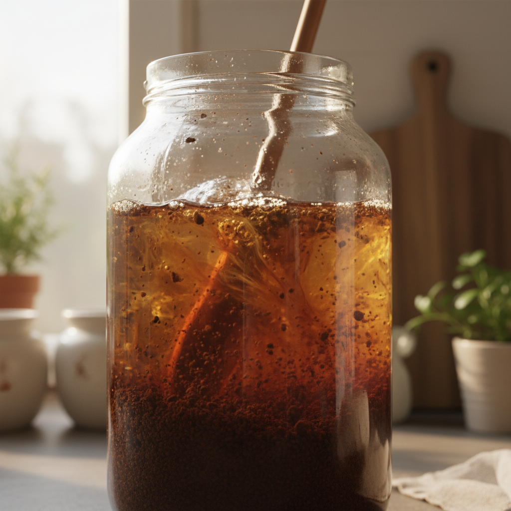 Making cold brew coffee in a jar