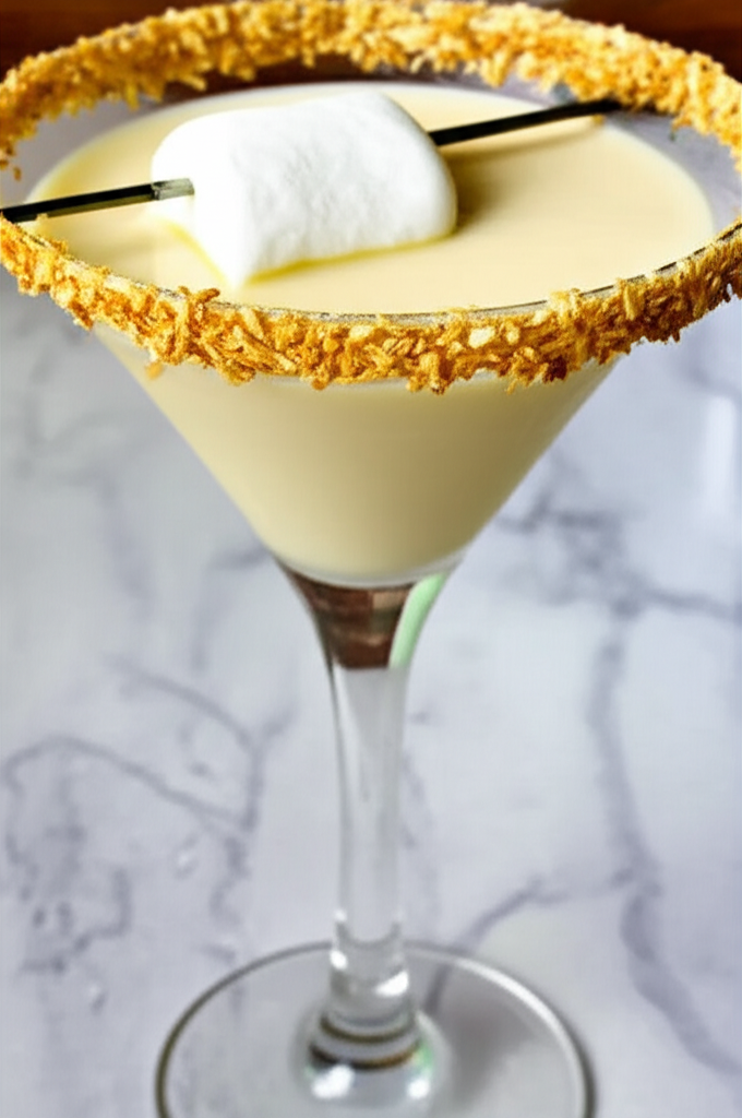 Bunny Tail Martini cocktail glass on table