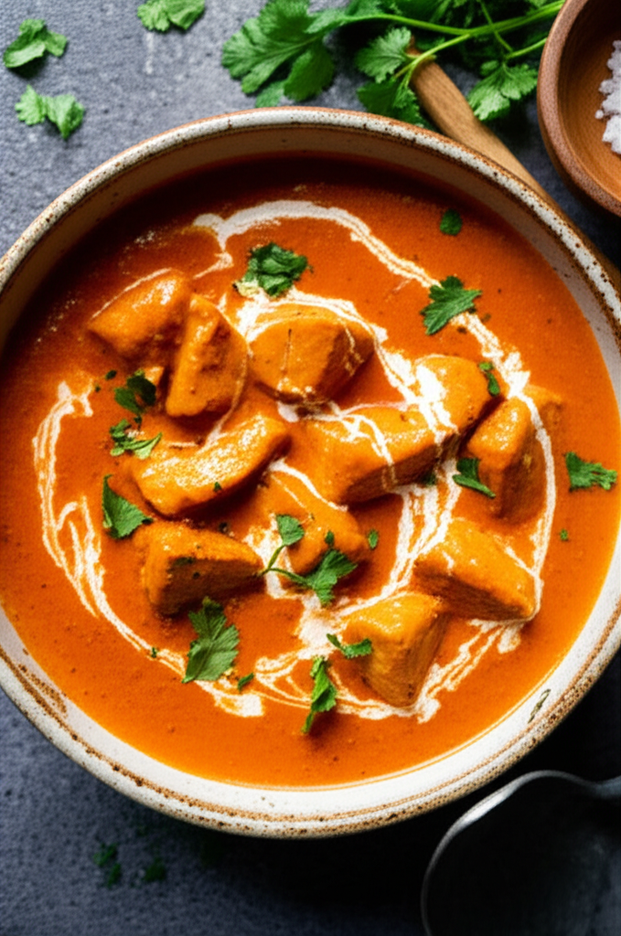 Butter chicken dish with creamy tomato sauce