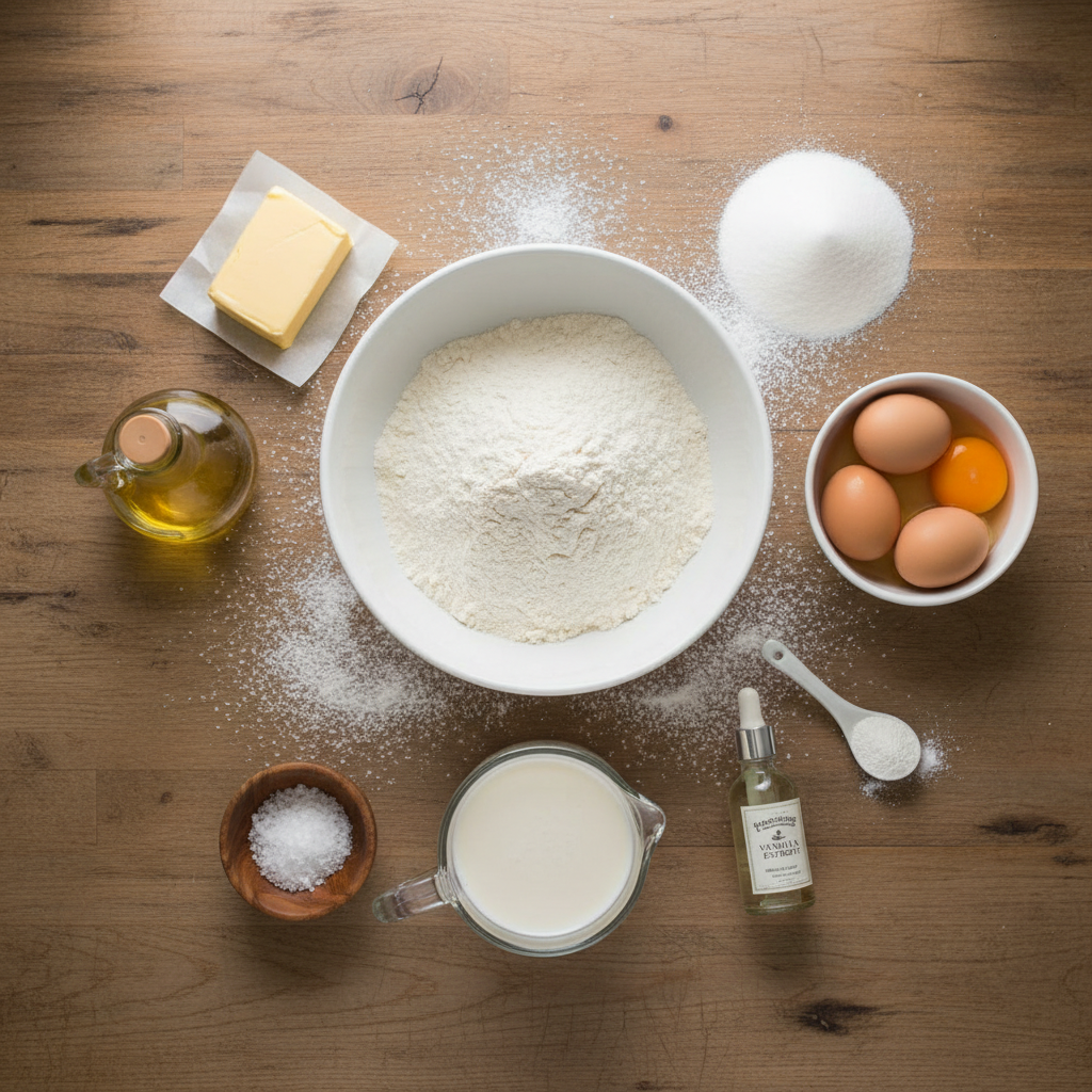 Ingredients for buttermilk loaf cake