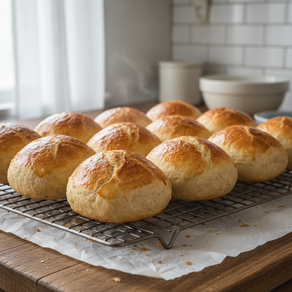 Ingredients set for buttermilk rolls