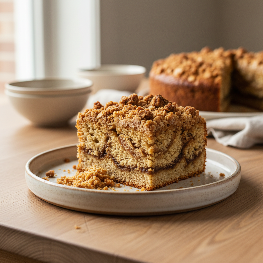 Finished Butterscotch Coffee Cake ready to be served
