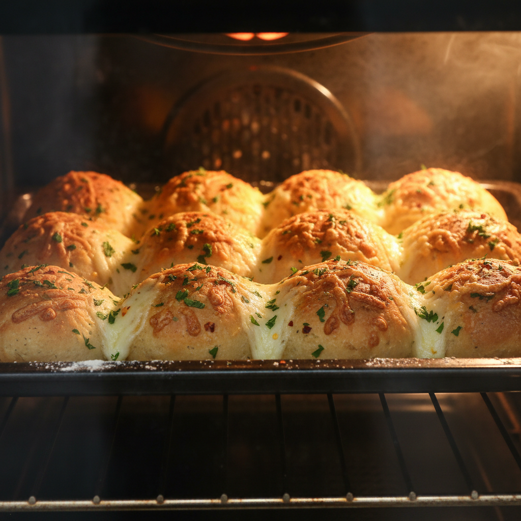 Buttery Cheese Garlic Rolls freshly baked