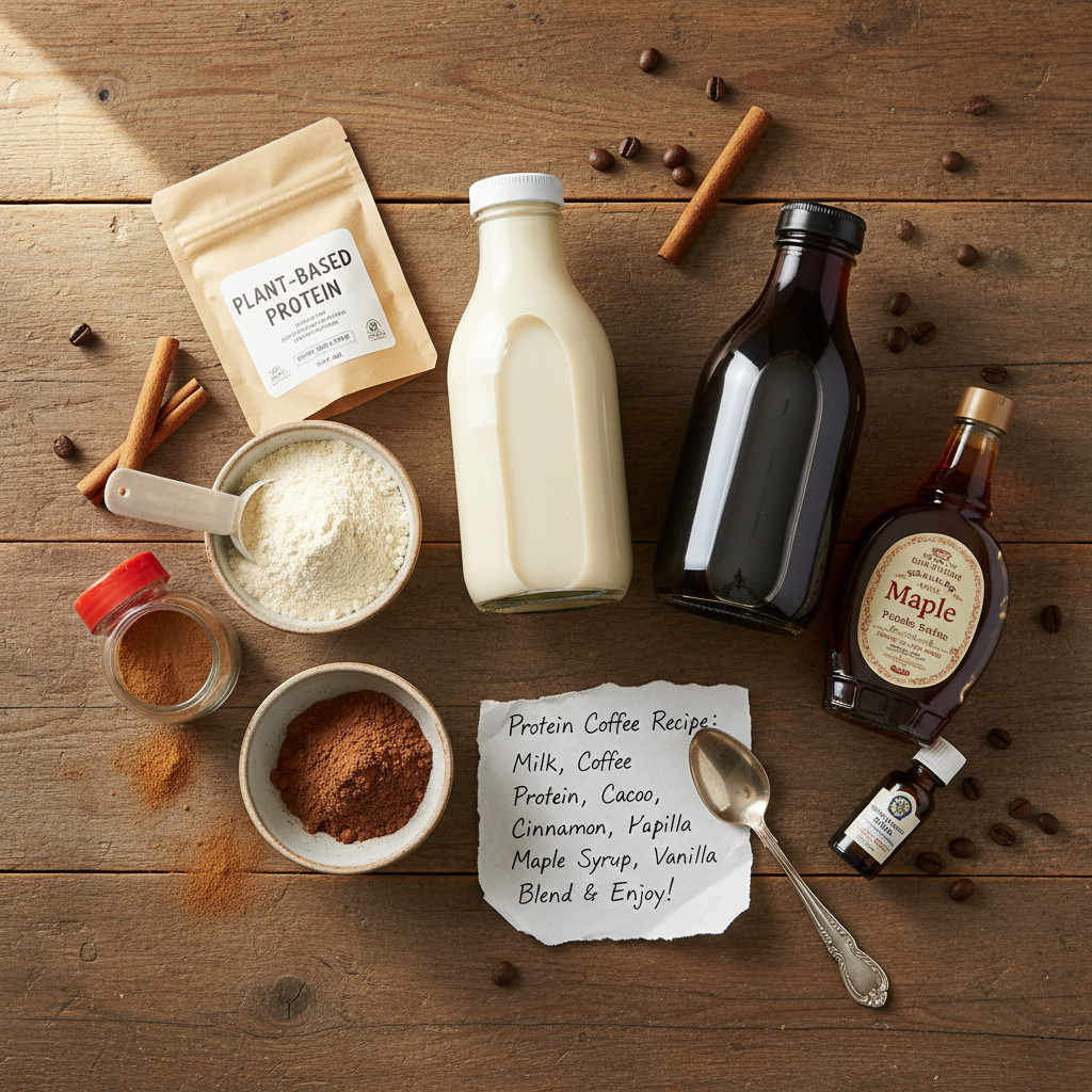 Ingredients for vegan protein coffee