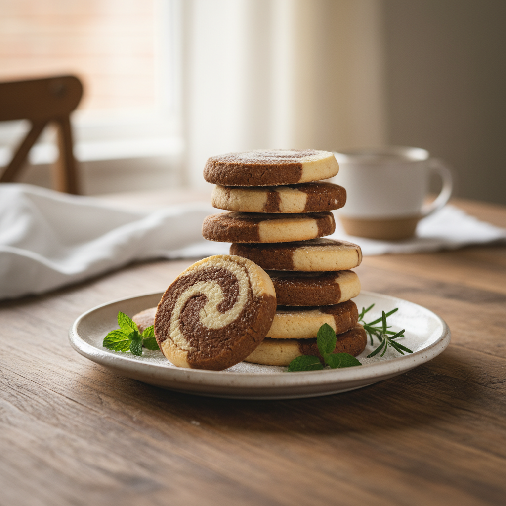 Cooling and serving cappuccino swirl cookies