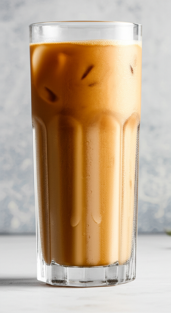 caramel swirled iced coffee