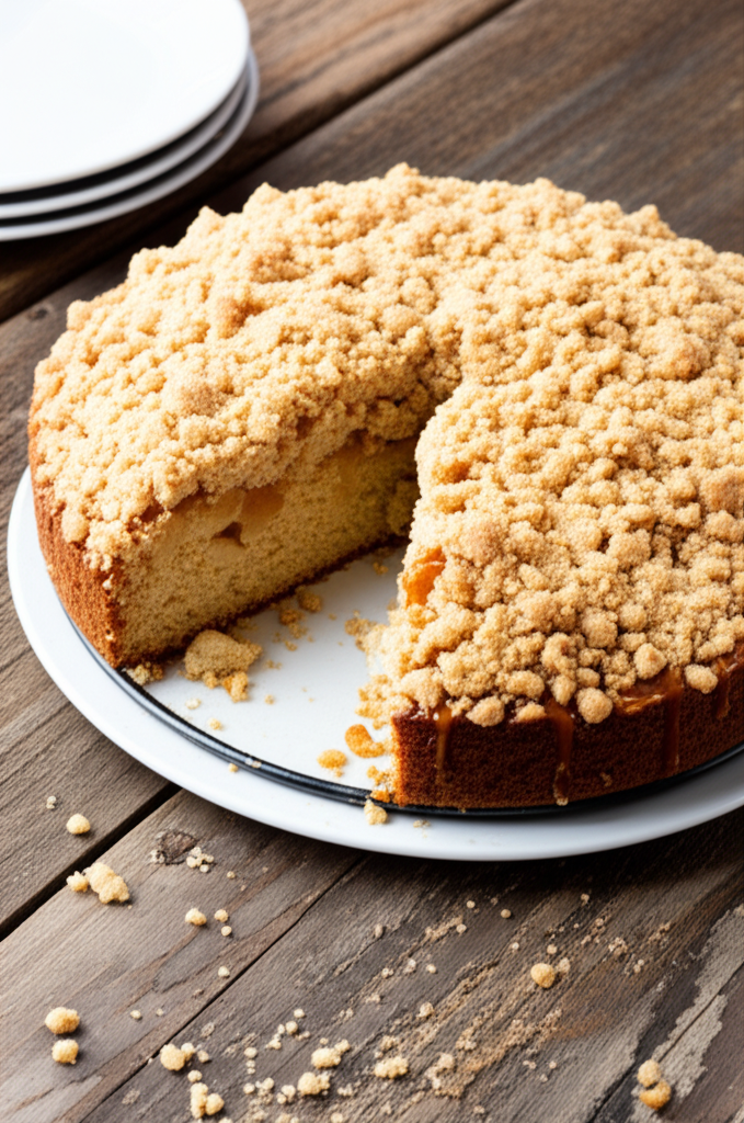 Caramel apple coffee cake fresh out of the oven