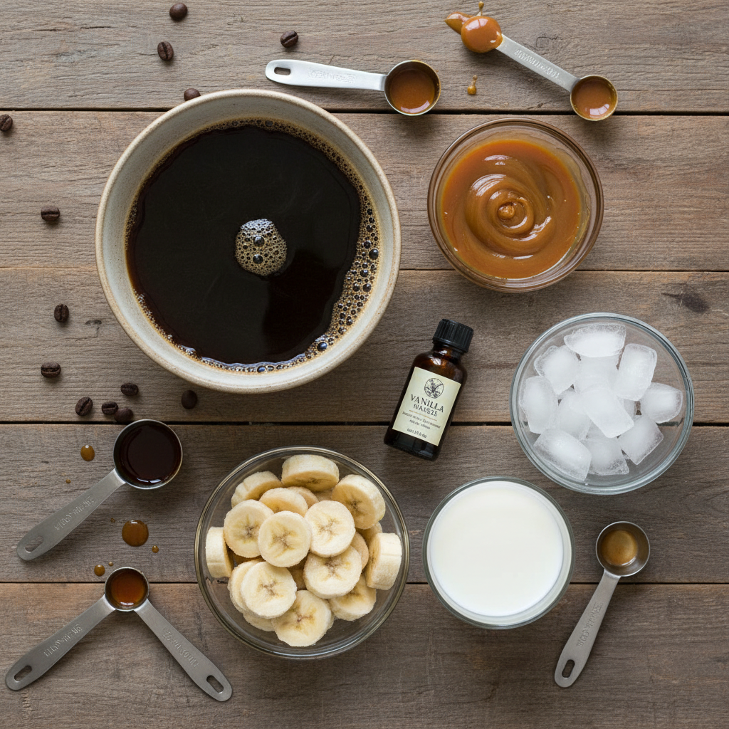 Ingredients for Caramel Coffee Smoothie
