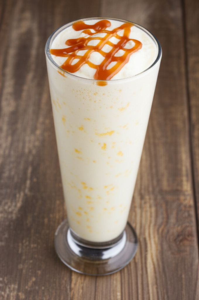 Caramel Cottage Cheese Frappe in glass