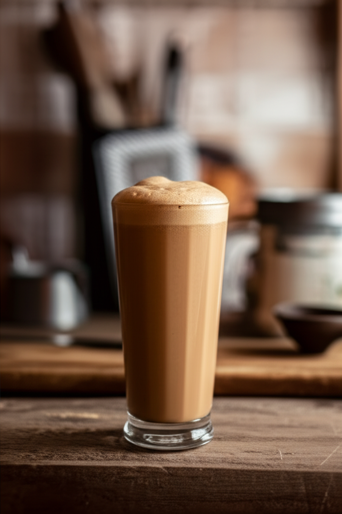 Coffee smoothies ingredients on table