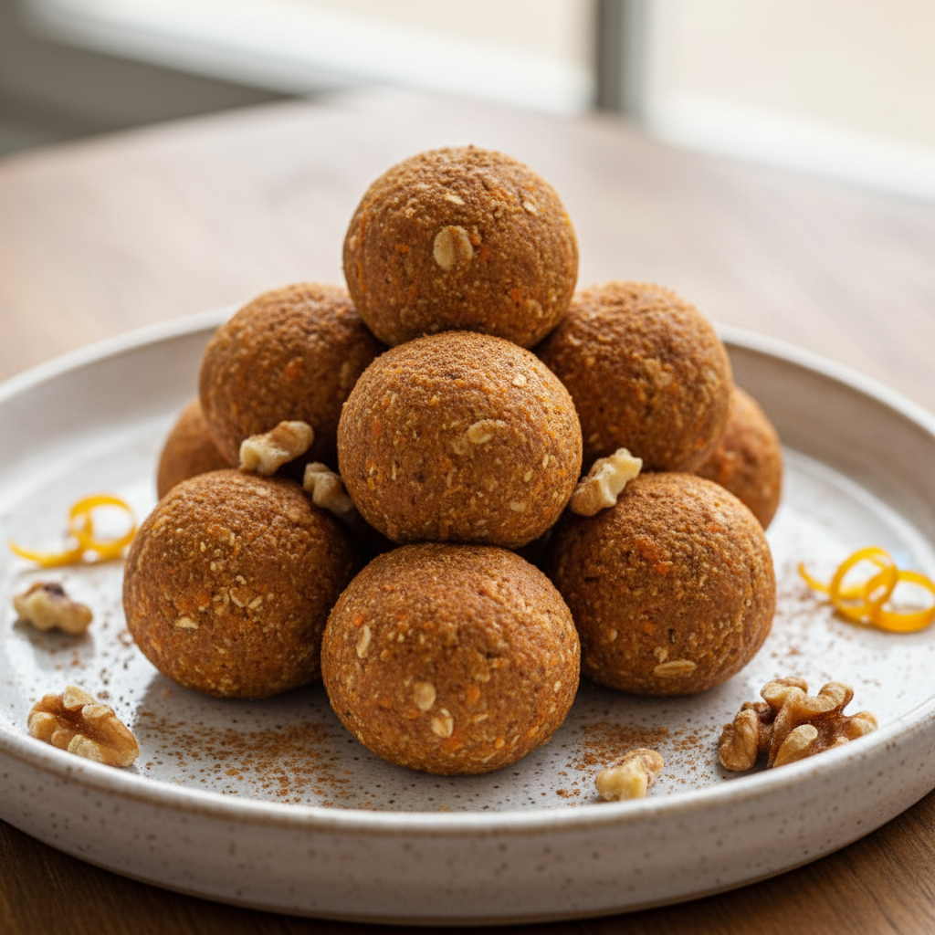 Protein balls ready to chill in container