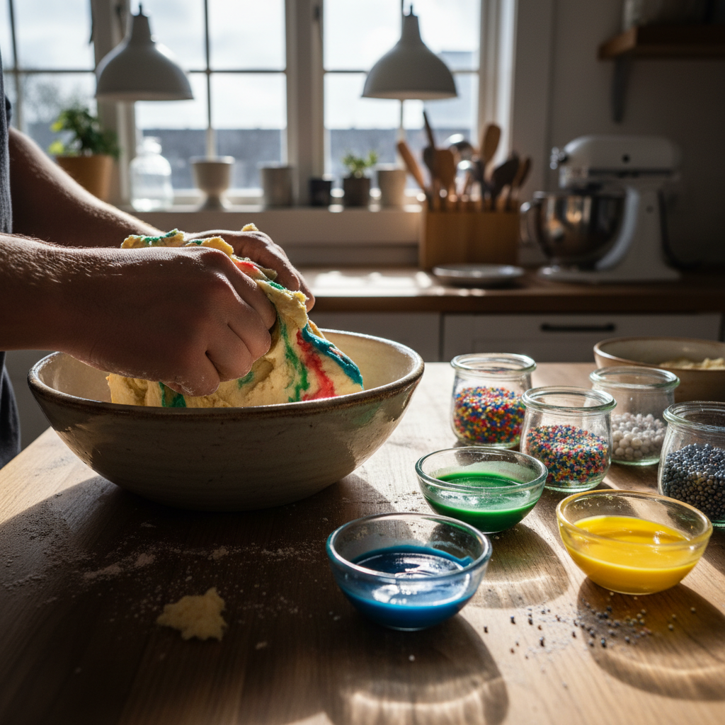 Dough balls shaped on cookie sheet ready to bake