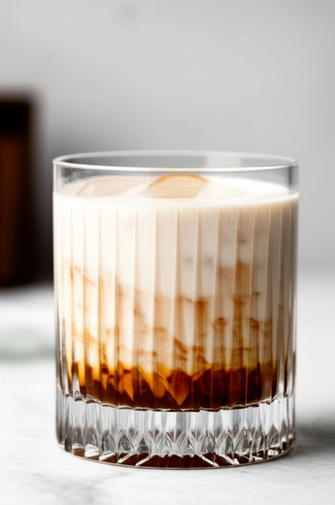 Chai White Russian warm drink in glass