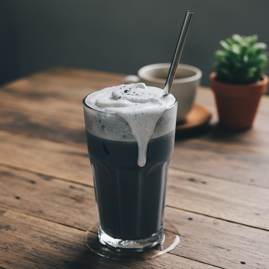 Try making Charcoal Milk Tea yourself
