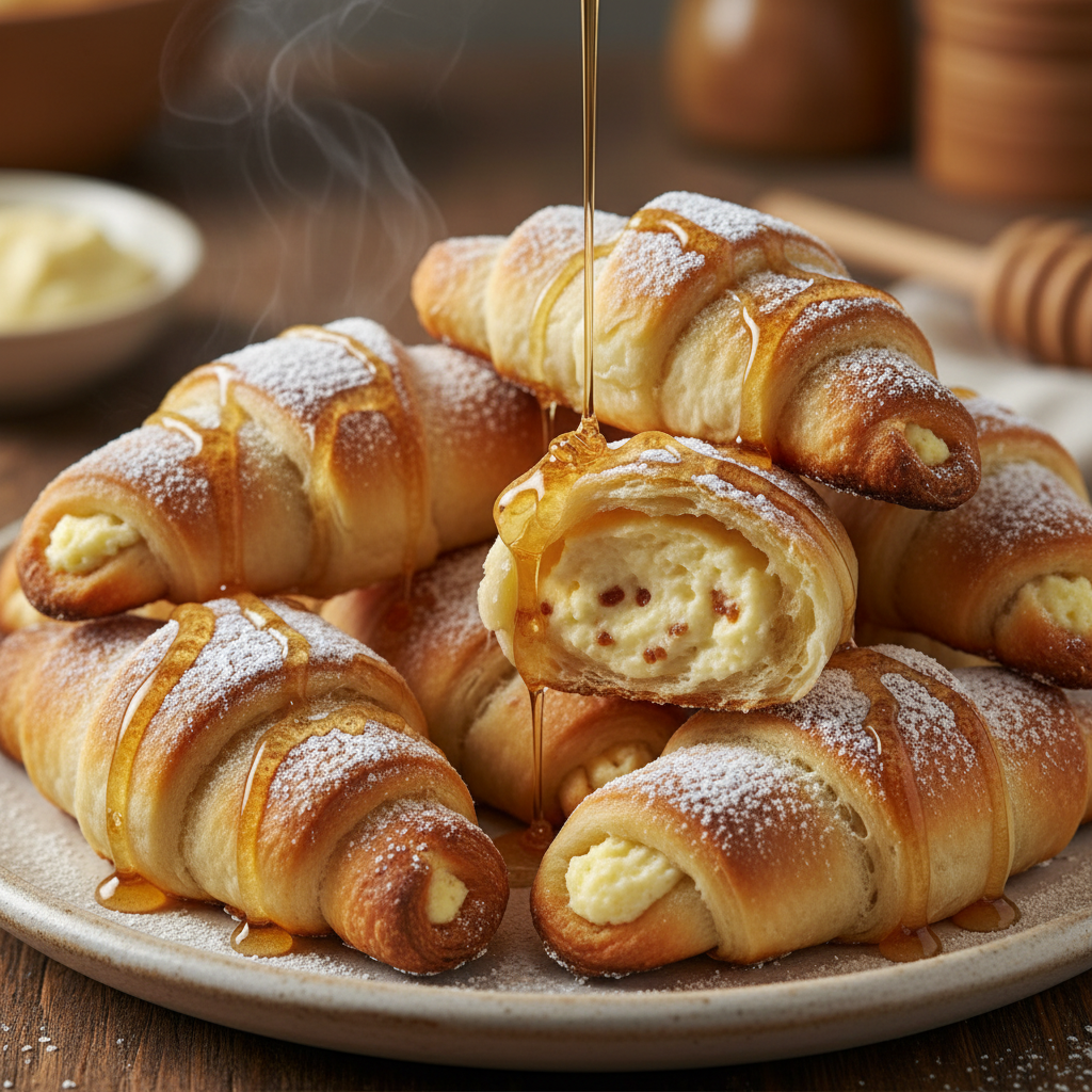 Finished Cheesecake Crescent Rolls ready to serve