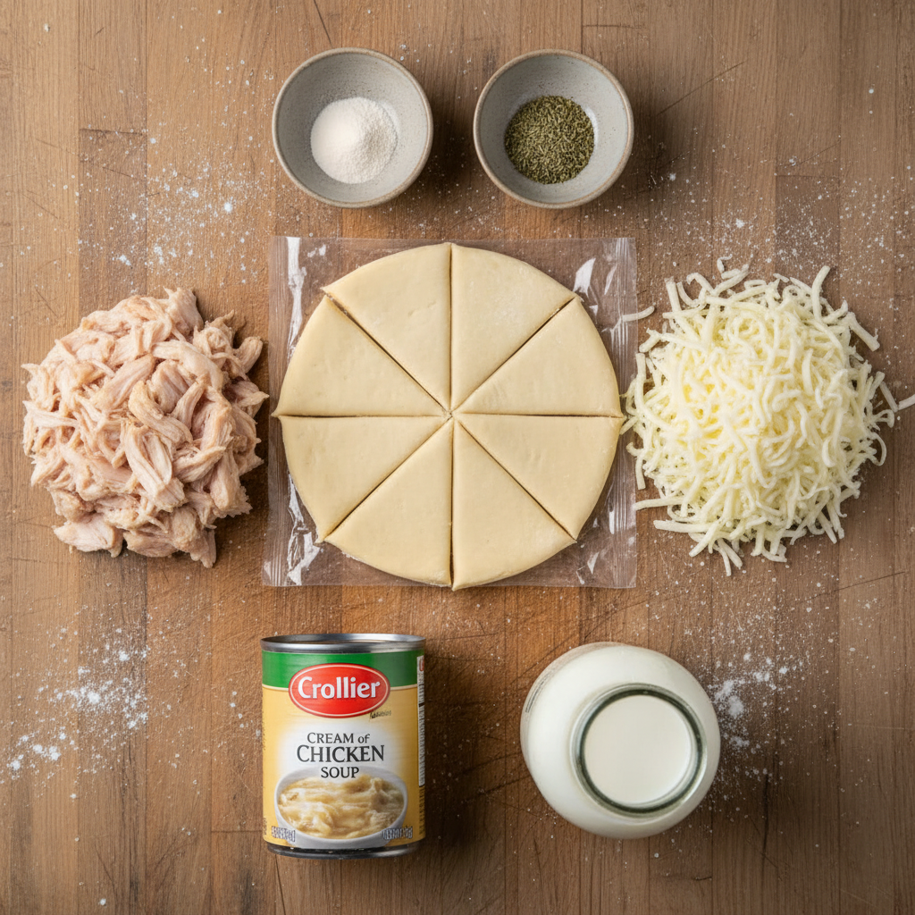 Ingredients for Cheesy Chicken Crescent Rolls