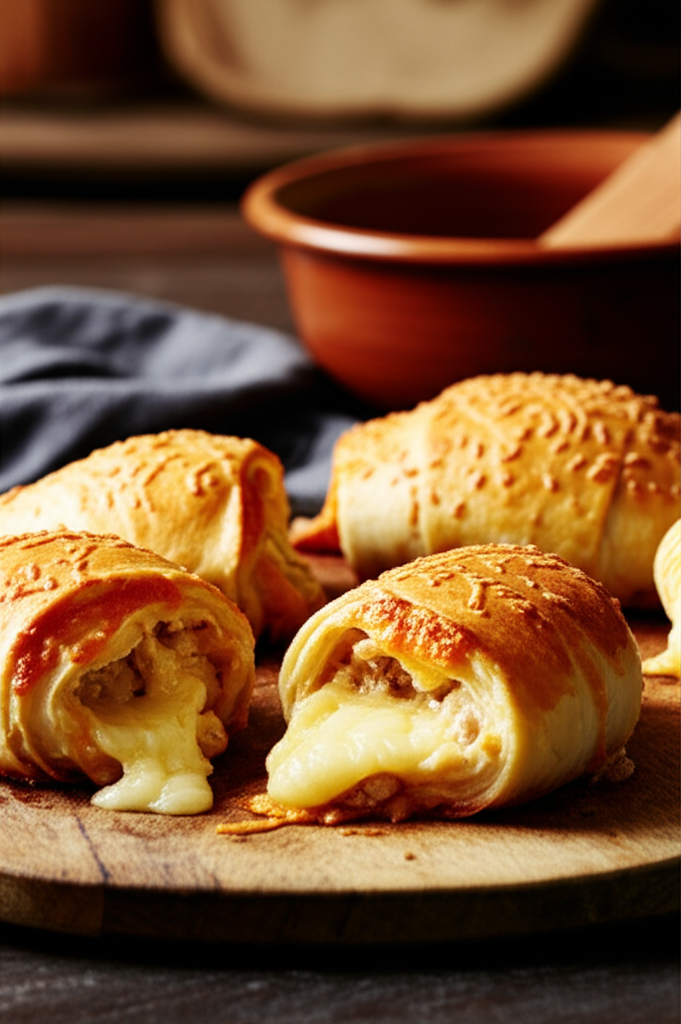 Cheesy Chicken Crescent Rolls on a plate