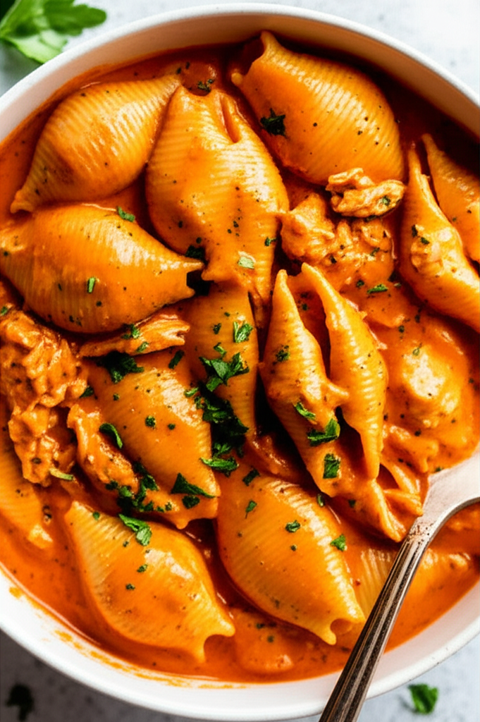 Cheesy chicken pasta in a bowl