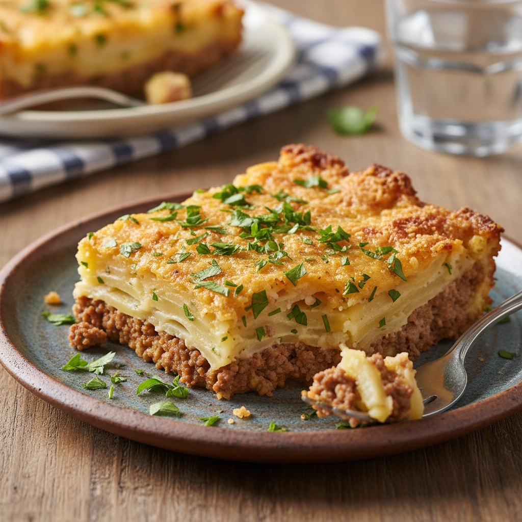 Served Hamburger Potato Casserole