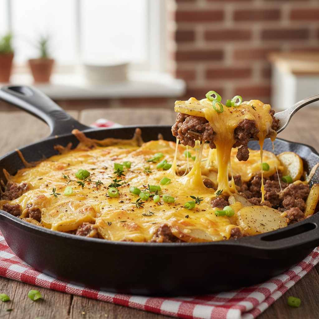 Cooking potatoes in melted butter and oil
