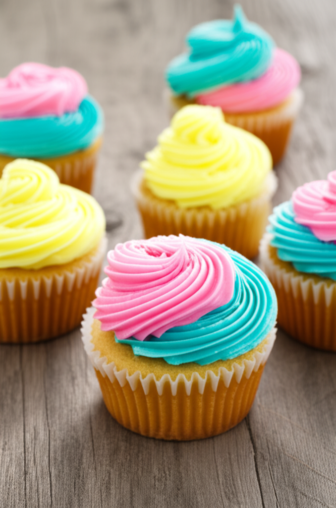 Easter cupcakes colorful assortment