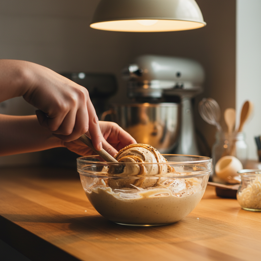 Salted Caramel Coffee Ice Cream with caramel swirls