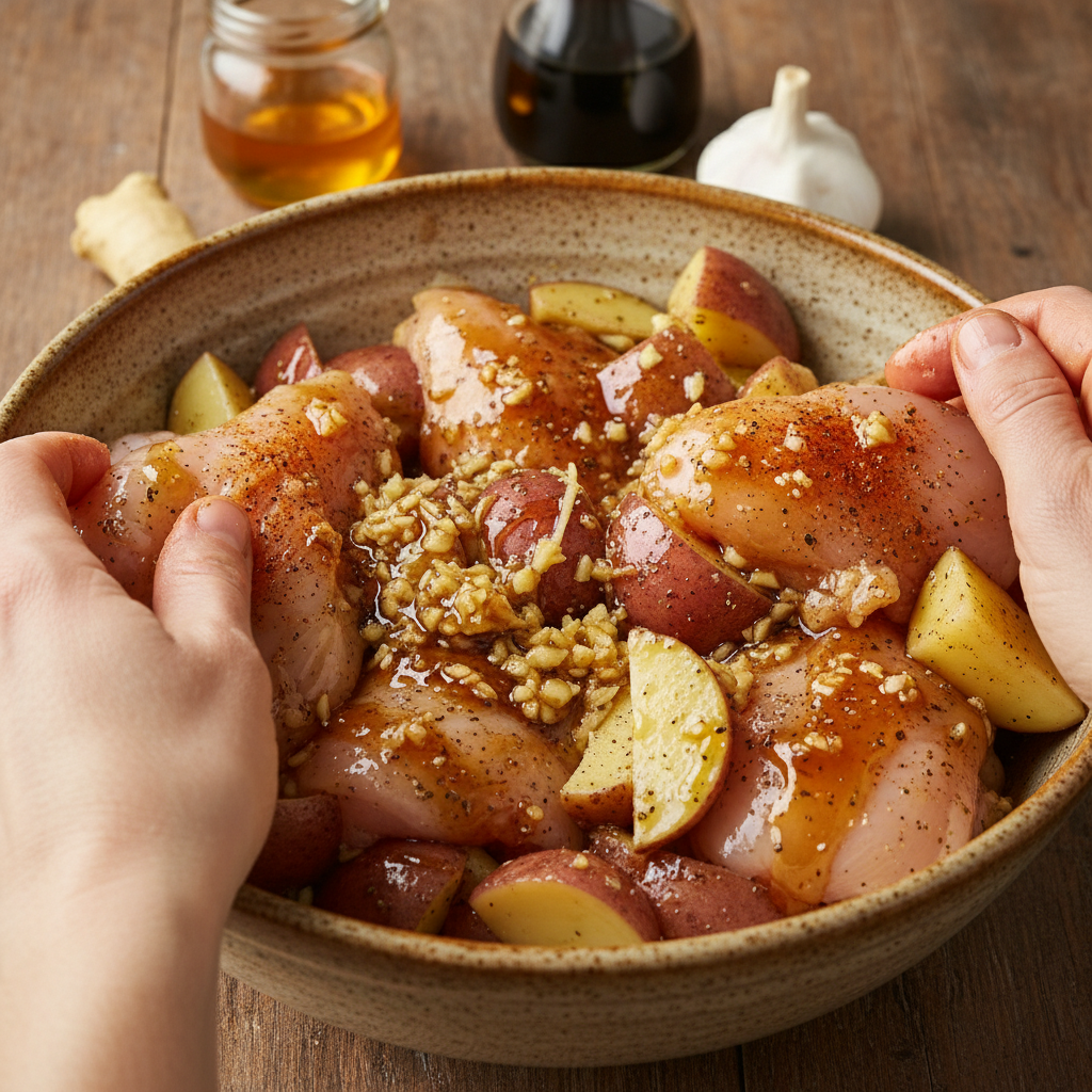 Preparing honey garlic chicken crockpot recipe