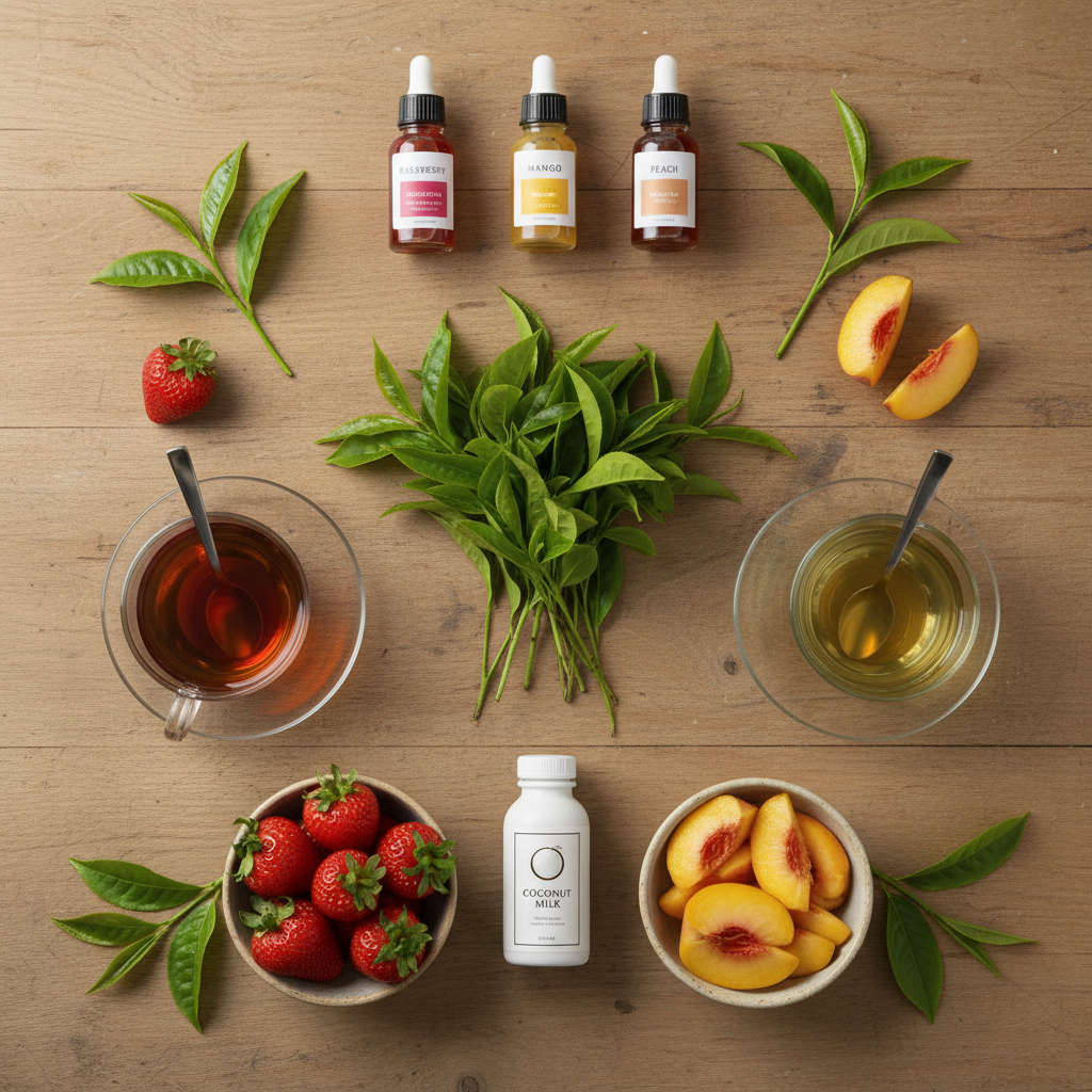 Variety of Dutch Bros tea drinks