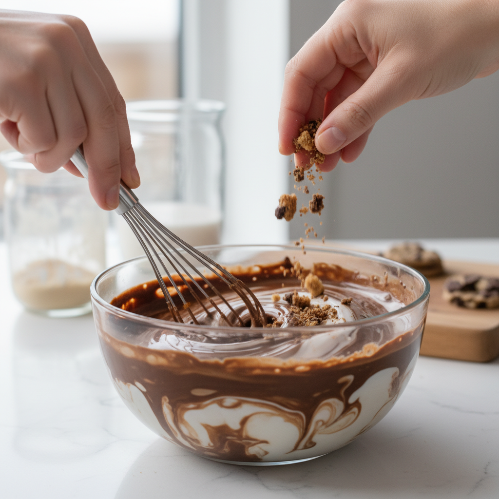 Blending process for Mocha Cookie Crumble drink