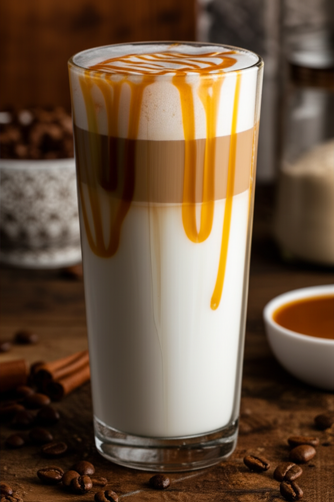 Delicious white coffee drinks on a table