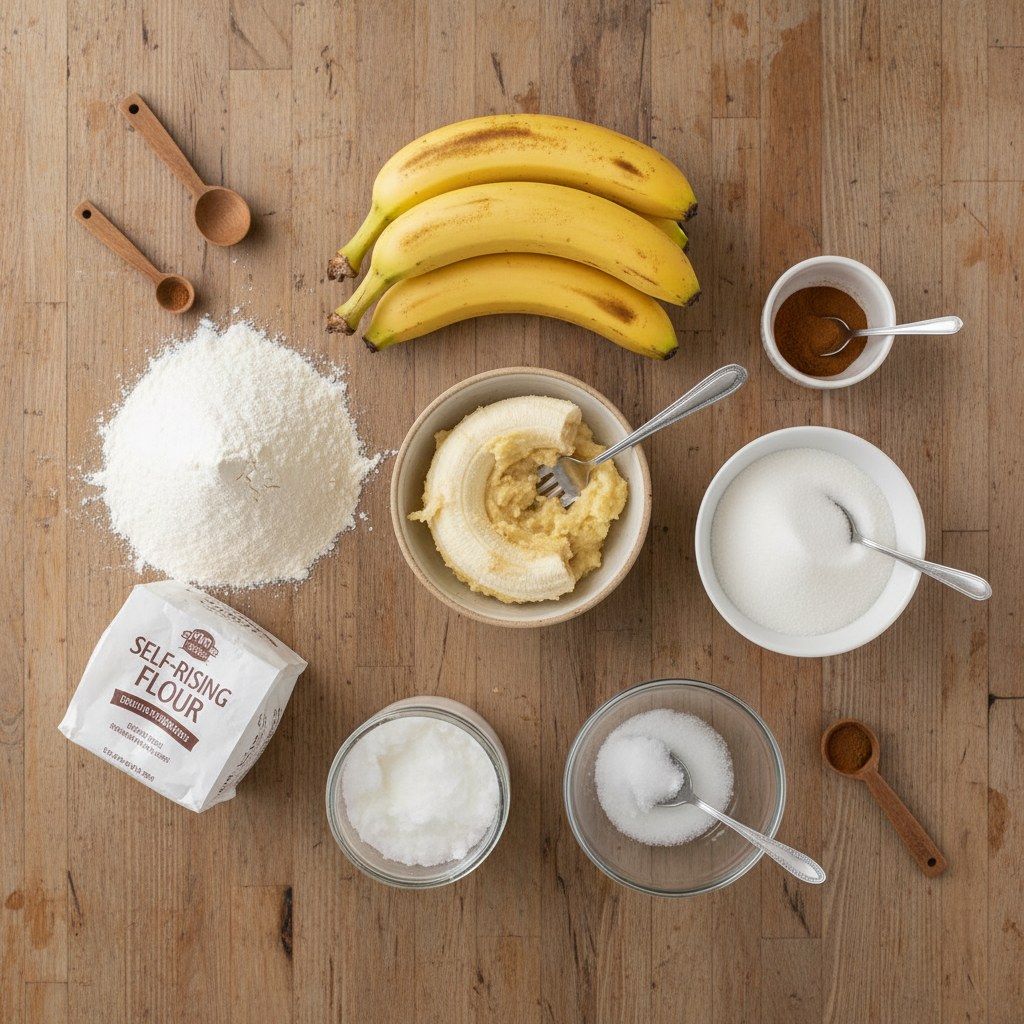 Ingredients for banana donut holes